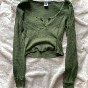 TNA Cropped Waffle Long Sleeve